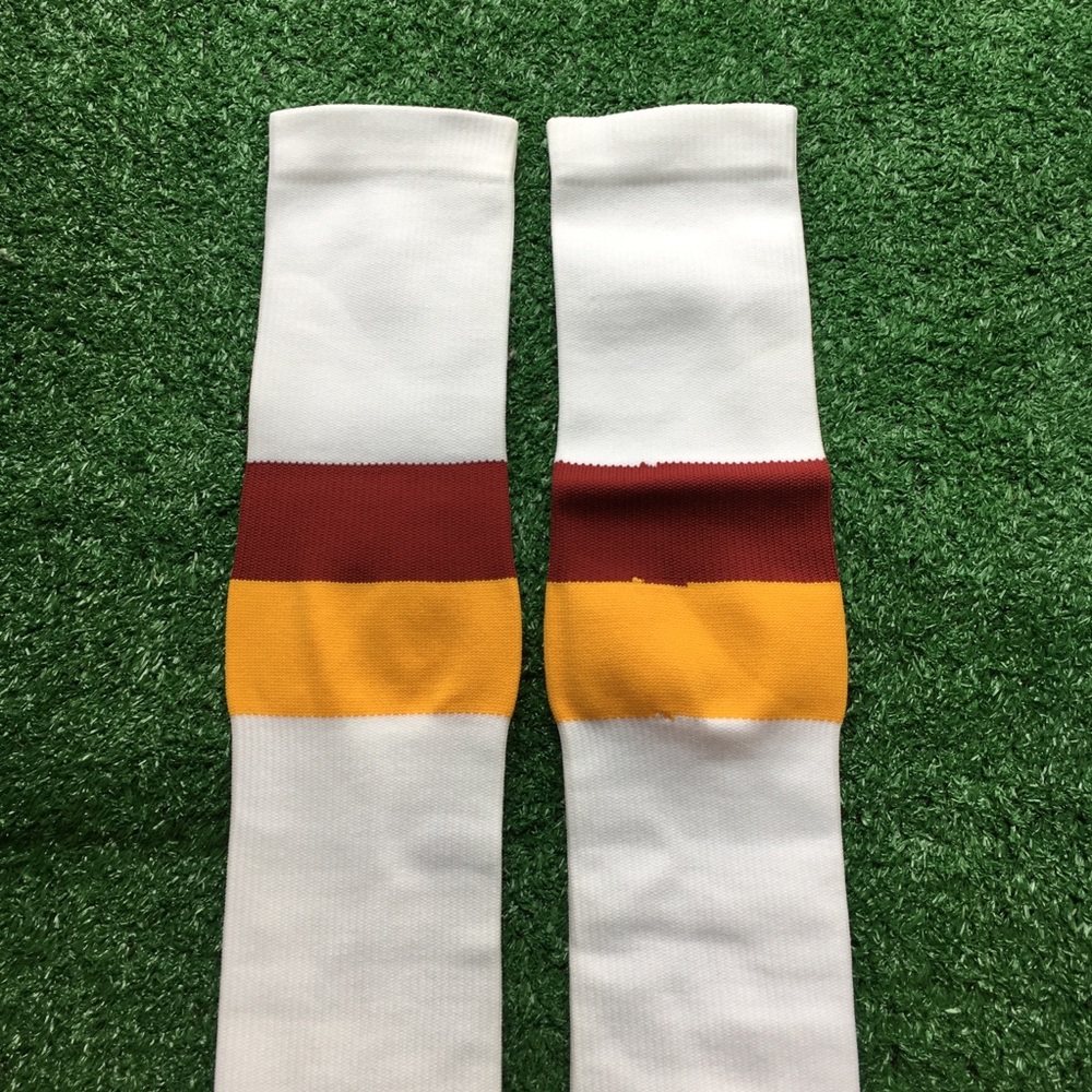 NEW NFL NIKE PADDED FOOTBALL SOCKS LARGE KNEE HIGH MAROON / GOLD / WHITE - Picture 2 of 5
